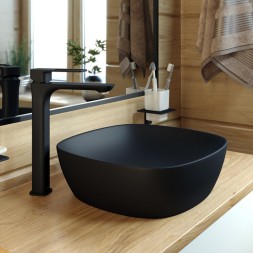 Смеситель для раковины 35к IDDIS SLIBL01i01 "Slide" литой, высокий, ЧЕРНЫЙ матовый - SLIBL01i01