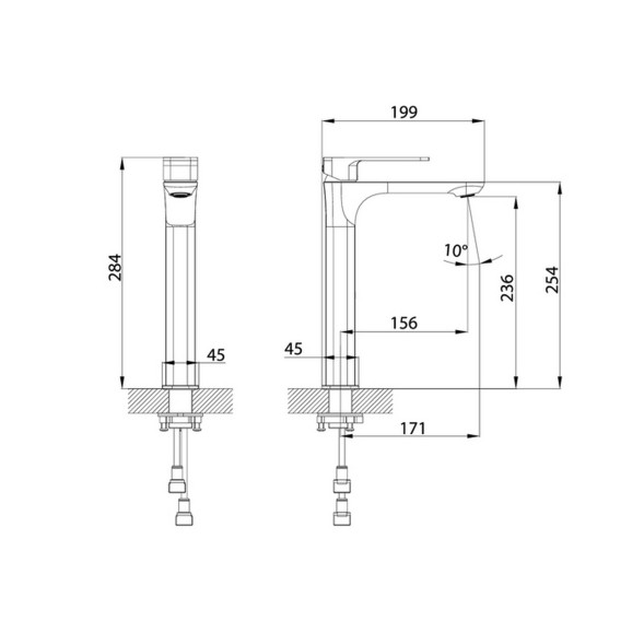 Смеситель для раковины 35к IDDIS SLIBL01i01 &amp;quot;Slide&amp;quot; литой, высокий, ЧЕРНЫЙ матовый - SLIBL01i01 
