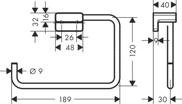 Полотенцедержатель Hansgrohe AddStoris, шлифованная бронза (41754140)