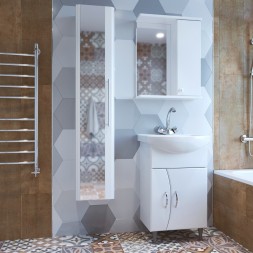 Зеркальный шкаф "НОРД-55" правый без подсветки (ПВХ) - 528386