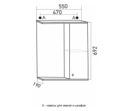Зеркальный шкаф "НОРД-55" правый без подсветки (ПВХ) - 528386