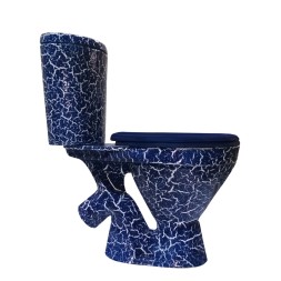 Унитаз-компакт "ЭЛЕГАНТ" синий кракелюр (косой, нижн, сид.полип., арм) (Rosa) - 4640021064702