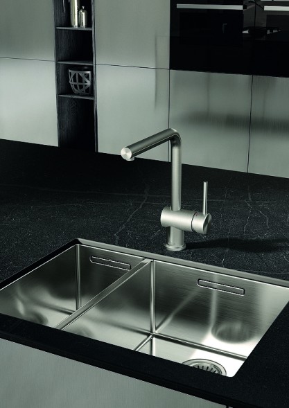 Смеситель для кухонной мойки KLUDI L STEEL однорычажный, сталь (45803F877)