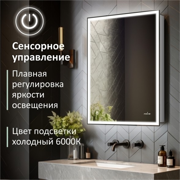 Зеркальный шкаф MIXLINE &amp;quot;Минио&amp;quot; 600*800 (ШВ) левый,сенсорный выкл, светодиодная подсветка - MLW.Mi.6-8.L.1.2 