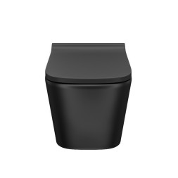 Унитаз подвесной безободковый IDDIS BILR2BMi25 "Bild" сиденье дюропласт, микролифт ЧЕРНЫЙ матовый - BILR2BMi25