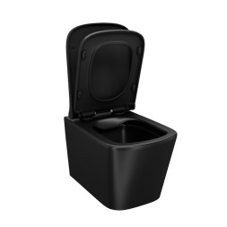 Унитаз подвесной безободковый IDDIS BILR2BMi25 "Bild" сиденье дюропласт, микролифт ЧЕРНЫЙ матовый - BILR2BMi25