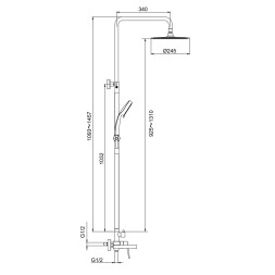 Душевая система 35к G2499-30 GAPPO нерж. сталь , лейка "Тропический душ" D245 САТИН - G2499-30