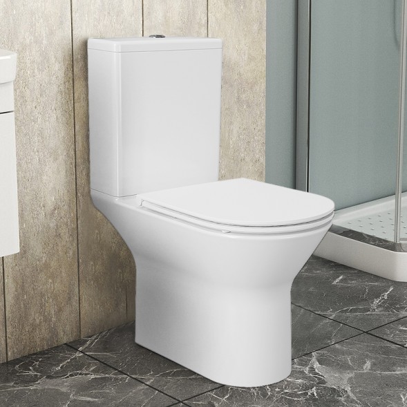 Унитаз - компакт Azario Dante 360х660х805 напольный, безободковый, быстросъемное сиденье микролифт (93589)