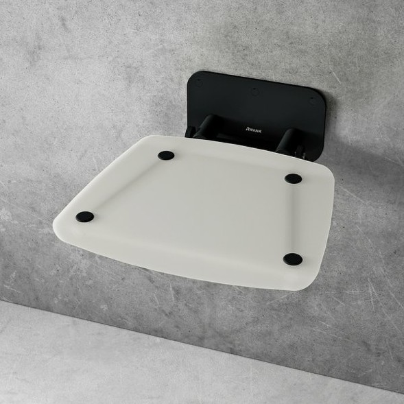 Сиденье для душа Ravak Ovo B II Clear/Black Прозрачное Черное (B8F0000059)