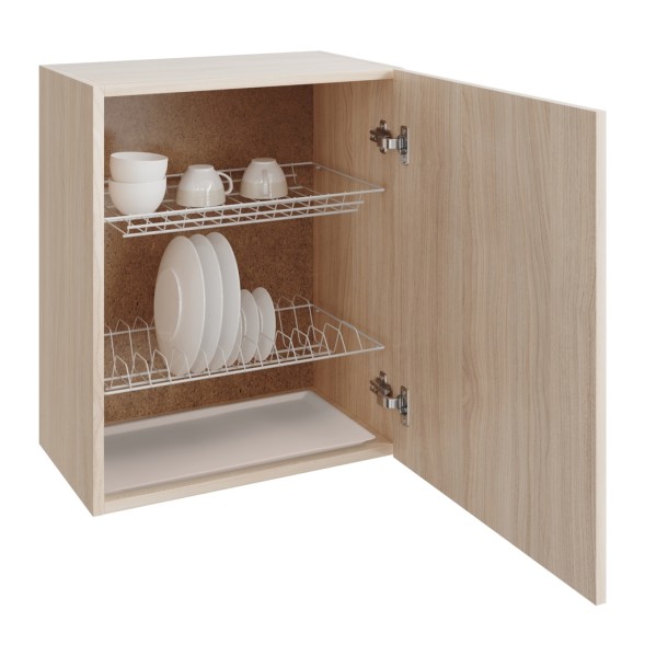 шкаф навесной кухонный с сушкой 50 венге светлое (дуб млечный) - 524424 