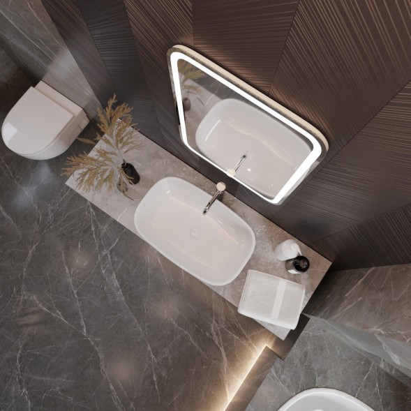 Зеркало MIXLINE &amp;quot;Мальта-2&amp;quot; 550*800 (ШВ) сенсорный выключатель, светодиодная подсветка + подогрев - ФР-00001215 