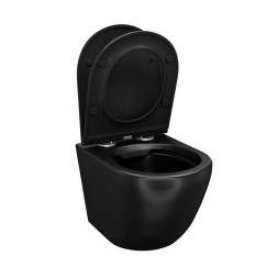 Унитаз подвесной безободковый IDDIS BLAR3BMi25 "Blanko" сиденье дюропласт, микролифт ЧЕРНЫЙ матовый - BLAR3BMi25