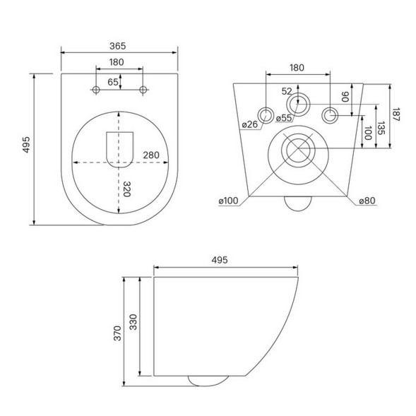 Унитаз подвесной безободковый IDDIS BLAR3BMi25 &amp;quot;Blanko&amp;quot; сиденье дюропласт, микролифт ЧЕРНЫЙ матовый - BLAR3BMi25 