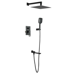 Душевая система 35к G7117-6 GAPPO лейка "Тропический душ" встраиваемая ЧЕРНЫЙ - G7117-6