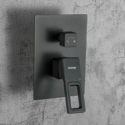 Душевая система 35к G7117-6 GAPPO лейка "Тропический душ" встраиваемая ЧЕРНЫЙ - G7117-6