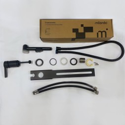 Смеситель с гигиеническим душем 35к Milardo 001BL00M08 "Tidy" установка на унитаз, ЧЕРНЫЙ матовый - 001BL00M08