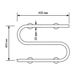 Полотенцесушитель MIXLINE SIMPLE S 40x40 (кнопочный выкл, 100 Вт) - ML-556794