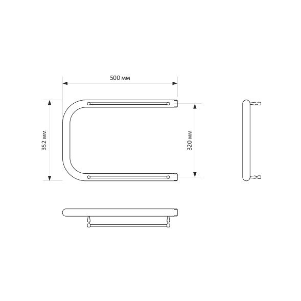 Полотенцесушитель MIXLINE SIMPLE P 32х50 1&amp;#039;&amp;#039; ПОЛКА - ML-556314 