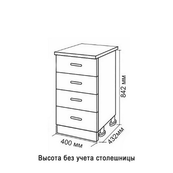 Стол разделочный 40 ольха (4 ящика) - 523286 
