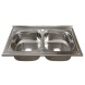 Мойка 80х50 (0,6) 2-х чаш вып 3 1/2 MIXLINE 18см с сифоном - 530528 