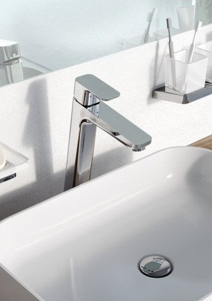 Смеситель для раковины-чаши Ravak 10° Free TD F 015.00 высокий излив, керамический картридж, хром (X070130)