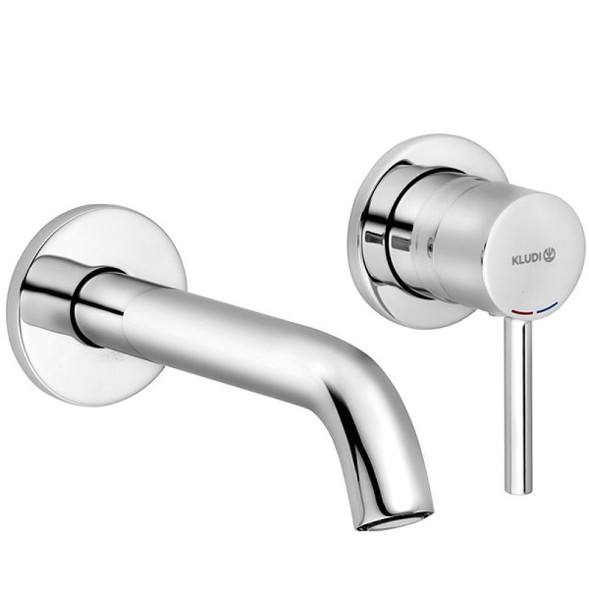 Смеситель для раковины KLUDI BOZZ однорычажный, внешняя монтажная часть, излив 170 мм, хром (382440576)