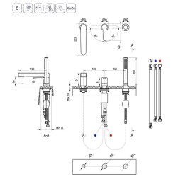 Смеситель на борт ванны Ravak Puri PU 026.20 керамический картридж, черный матовый (X070186)