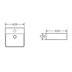 Раковина накладная Azario 420х420х120 квадратная, белый матовый (AZ-2177-MW)