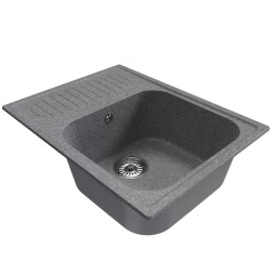 Мойка ML-GM18 КОМФОРТ с крылом, графит (342), 640*490*190мм - 00-00009393