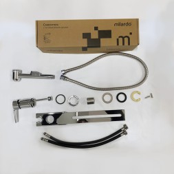 Смеситель с гигиеническим душем 35к Milardo 001SB00M08 "Tidy" установка на унитаз, ХРОМ - 001SB00M08