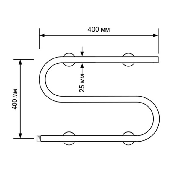 Полотенцесушитель MIXLINE SIMPLE S 40x50 (кнопочный выкл, 130 Вт) - ML-556795 
