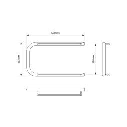 Полотенцесушитель MIXLINE SIMPLE P 32х60 1'' ПОЛКА - ML-556315