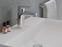 Однорукоятковый смеситель для умывальника Ideal Standard CERAPLAN III SLIM Grande, с металлическим донным клапаном