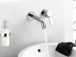 Смеситель для раковины KLUDI ZENTA  внешняя монтажная часть, излив 220 мм, хром (382450575)