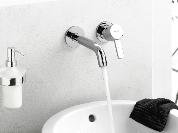 Смеситель для раковины KLUDI ZENTA  внешняя монтажная часть, излив 220 мм, хром (382450575)