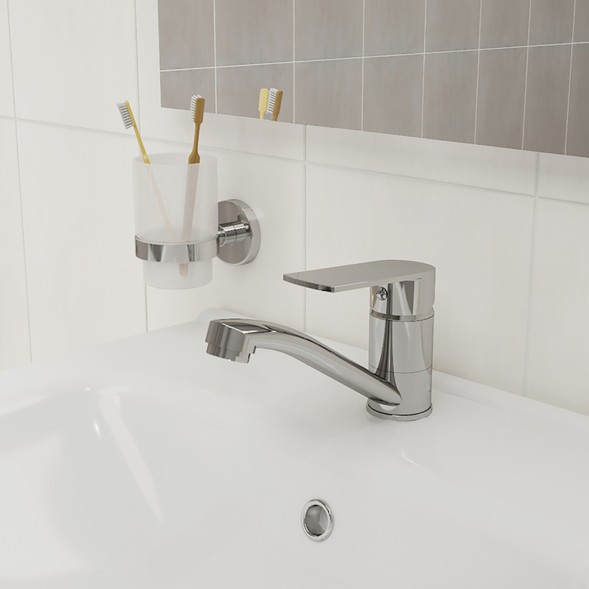 Смеситель для раковины 35к Milardo HELSBR0M01 &amp;quot;Helic&amp;quot; длин. пов. излив  ХРОМ - HELSBR0M01 