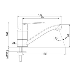 Смеситель для раковины 35к Milardo HELSBR0M01 "Helic" длин. пов. излив ХРОМ - HELSBR0M01