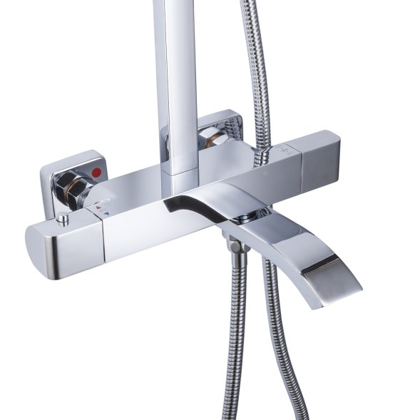 Душевая система термостат  G2407-40 GAPPO лейка &amp;quot;Тропический душ&amp;quot; квадрат 300*300 ХРОМ - G2407-40 