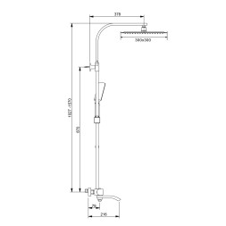 Душевая система термостат G2407-40 GAPPO лейка "Тропический душ" квадрат 300*300 ХРОМ - G2407-40