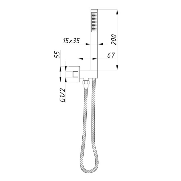 Душевая система 35к ПРОФСАН ПСМ-CB-02 лейка &amp;quot;Тропический душ квадрат &amp;quot; встраиваемая, ХРОМ - PSM-CB-02 