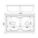 Мойка врез 81х46 (0,8) 2-х чаш вып 3 1/2 MIXLINE 18см с сифоном - 532312 