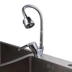 Смеситель для кухни 40к F43701-B FRAP бок.ручка (гибкий излив, п/гайку, хром, силумин) - F43701-B 