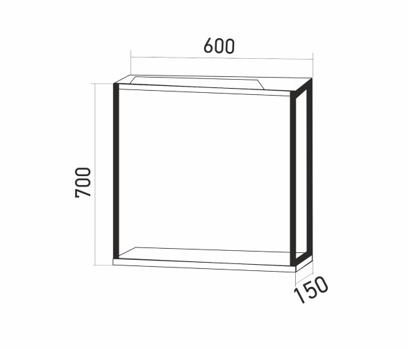 Зеркальный шкаф &amp;quot;БРУКЛИН&amp;quot; 60 Бетон с подсветкой ЛОФТ (ЛДСП) - 543940 