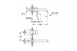 Смеситель для раковины GROHE Essence+ на 2 отверстия, внешняя часть, хром (19408001)
