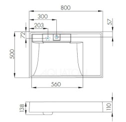 Раковина AQUATON Рейн 80 (1A72113KRW010)