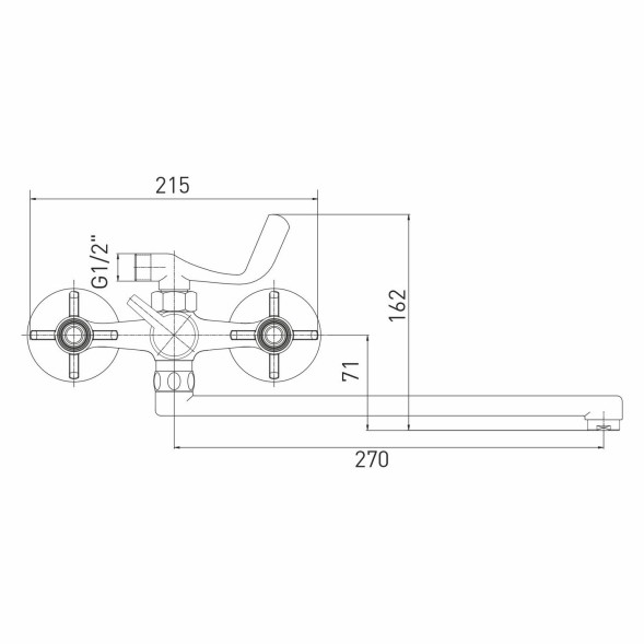 Смеситель для ванны и раковины 1/2 кер. MIXLINE ML30-02  &amp;quot;Classic&amp;quot; - ML30-02 