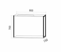 Зеркальный шкаф &amp;quot;БРУКЛИН&amp;quot; 80 Бетон с подсветкой ЛОФТ (ЛДСП) - 543942 
