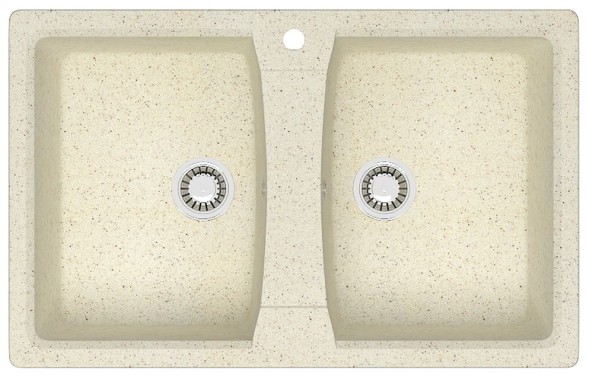Кухонная мойка AZARIO Elmas 780х500х190 двойная, искусственный мрамор, цвет бежевый (CS00078331)