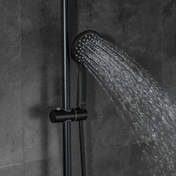 Душевая система термостат G2490-6 GAPPO лейка "Тропический душ" D225 ЧЕРНЫЙ - G2490-6