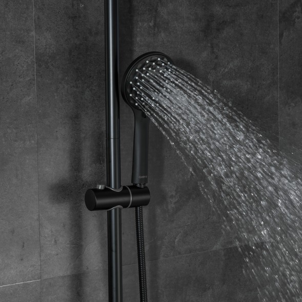 Душевая система термостат  G2490-6 GAPPO лейка &amp;quot;Тропический душ&amp;quot; D225 ЧЕРНЫЙ - G2490-6 